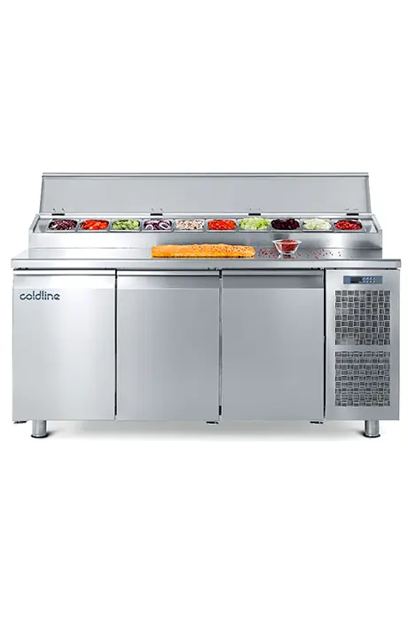 Prep-station con bacinelle porta ingredienti Prep-station con bacinelle porta ingredienti